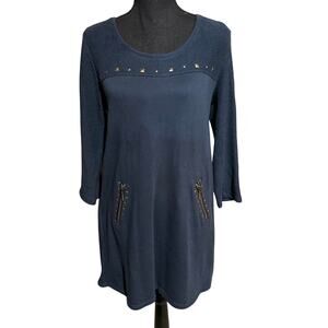 Style & Co Green Long Sweater Tunic Dress Women's S Small